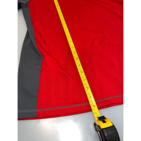 Columbia Mens Long‎ Sleeve Quarter Zip Shirt Pullover Omni Wick Large Red Grey - Picture 7 of 7